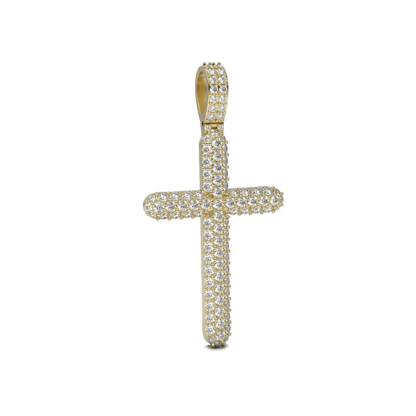 Pendentif Croix Bulle Diamant Rond 